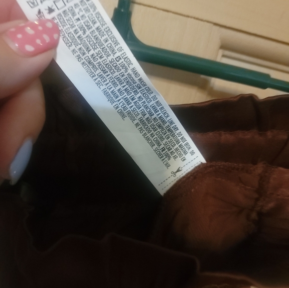 Misses Sz M Forever 21 NWT Brown Silky Pants Wide Leg - Picture 7 of 7